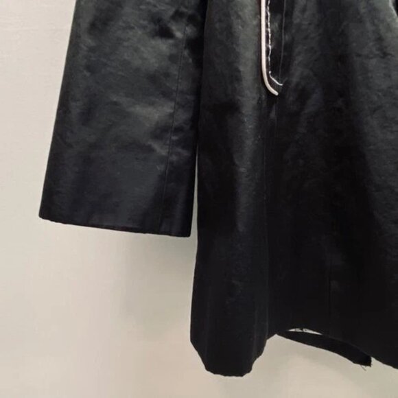 Guess Hooded Peacoat Women's Large Black White Trim Fully Lined Soft Shell GUC - Picture 4 of 10